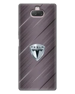 Чохол для Sony Xperia 10 з картинкою «Металева текстура Tesla»