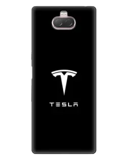 Чохол для Sony Xperia 10 з картинкою «Tesla White Logo»