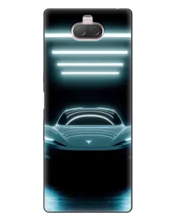 Чохол для Sony Xperia 10 з картинкою «Tesla в неоні»