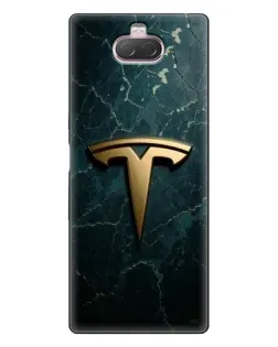 Чохол для Sony Xperia 10 з картинкою «Мармурова Tesla Gold»