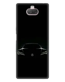 Чехол для Sony Xperia 10 с картинкой «Mercedes — силуэт авто»