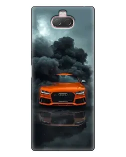 Чохол для Sony Xperia 10 з картинкою «Audi у хмарах диму»