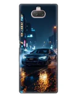 Чохол для Sony Xperia 10 з картинкою «Нічне місто та Audi»