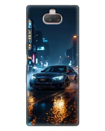 Чохол для Sony Xperia 10 з картинкою «Нічне місто та Audi»