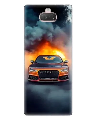 Чохол для Sony Xperia 10 з картинкою «Audi у вогняному диму»