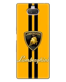 Чохол для Sony Xperia 10 з картинкою «Lamborghini Stripe жовтий»