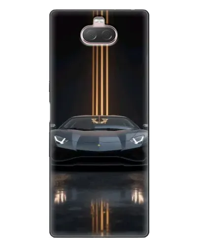 Чохол для Sony Xperia 10 з картинкою «Lamborghini золоті лінії»