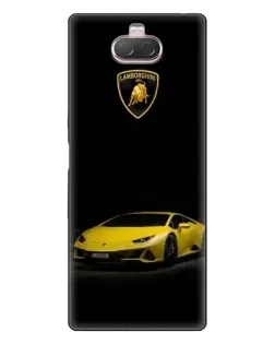 Чохол для Sony Xperia 10 з картинкою «Lamborghini жовтий акцент»