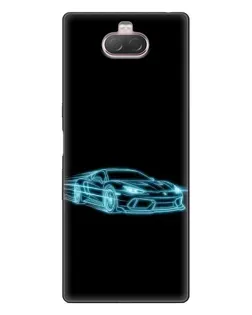 Чохол для Sony Xperia 10 з картинкою «Неоновий контур Lamborghini»