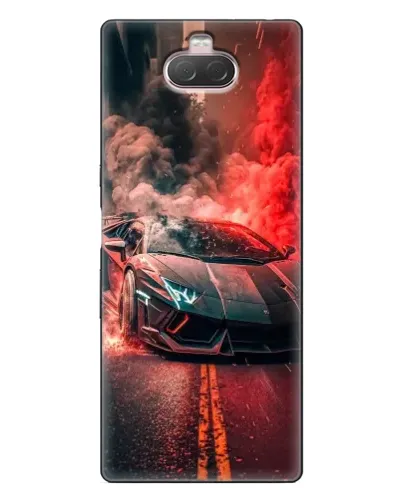 Чохол для Sony Xperia 10 з картинкою «Lamborghini червоний дим»