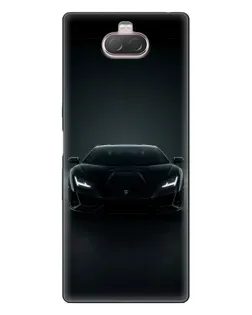 Чохол для Sony Xperia 10 з картинкою «Чорний Lamborghini Aventador»