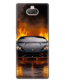 Чохол для Sony Xperia 10 з картинкою «Lamborghini у вогні»