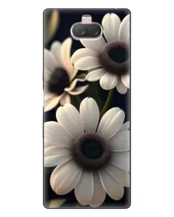 Чохол для Sony Xperia 10 з картинкою «Білі маргаритки макро»