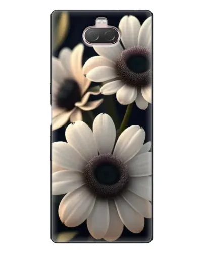 Чохол для Sony Xperia 10 з картинкою «Білі маргаритки макро»