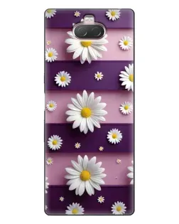 Чохол для Sony Xperia 10 з картинкою «Ромашки на фіолетовому»