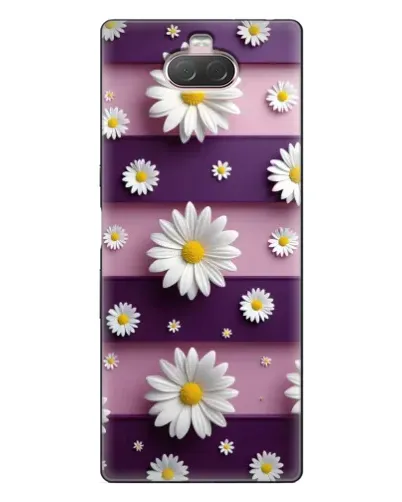 Чохол для Sony Xperia 10 з картинкою «Ромашки на фіолетовому»