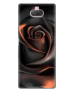 Чохол для Sony Xperia 10 з картинкою «Шовкова чорна троянда»