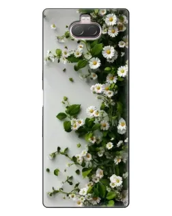 Чохол для Sony Xperia 10 з картинкою «Гілка дрібних білих квітів»