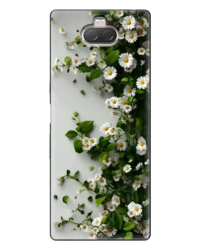 Чохол для Sony Xperia 10 з картинкою «Гілка дрібних білих квітів»