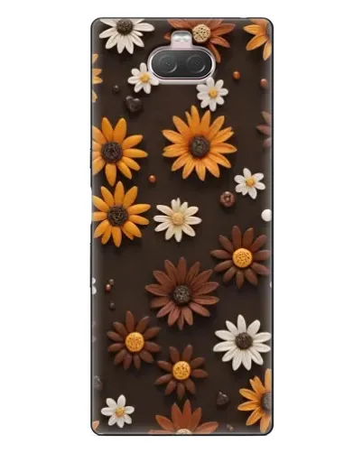 Чохол для Sony Xperia 10 з картинкою «Візерунок з маленьких соняшників»