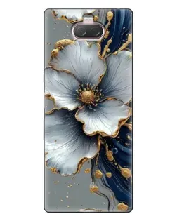 Чехол для Sony Xperia 10 с картинкой «Белый цветок и золотой флюид» Чехол для Sony Xperia 10 с картинкой «Белый цветок и золотой флюид»