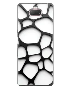 Чохол для Sony Xperia 10 з картинкою «Біла об'ємна сітка»