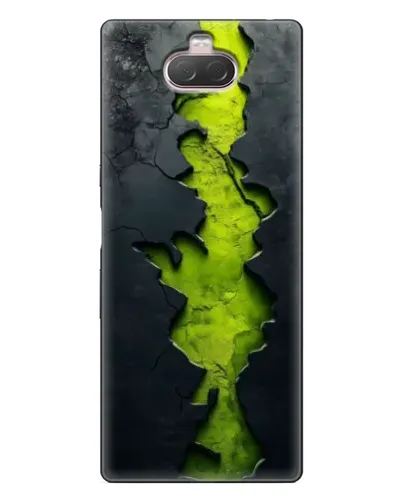 Чехол для Sony Xperia 10 с картинкой «Салатовый разлом скалы»