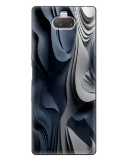 Чохол для Sony Xperia 10 з картинкою «Об'ємні сині складки»