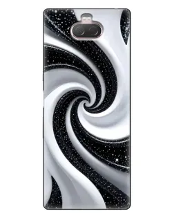 Чохол для Sony Xperia 10 з картинкою «Чорно-біла спіраль»