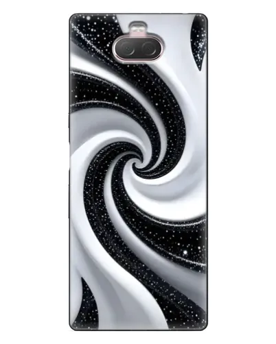 Чехол для Sony Xperia 10 с картинкой «Черно-белая спираль»