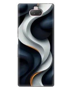 Чохол для Sony Xperia 10 з картинкою «Об'ємні чорно-білі стрічки»