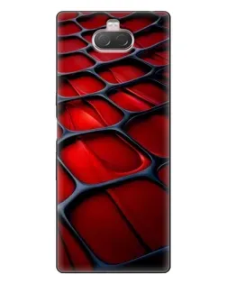 Чохол для Sony Xperia 10 з картинкою «Червона глянцева сітка»