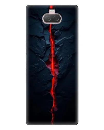 Чехол для Sony Xperia 10 с картинкой «Kрасная лавовая трещина»