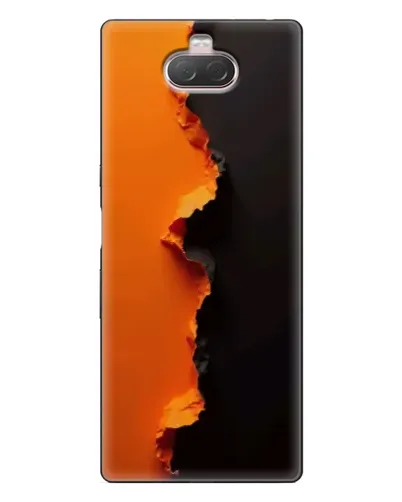 Чехол для Sony Xperia 10 с картинкой «Оранжевый разлом»