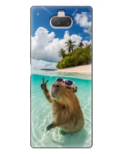 Чохол для Sony Xperia 10 з картинкою «Капібара на морі»