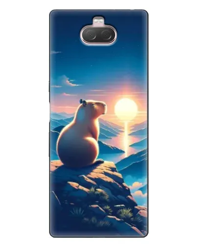 Чехол для Sony Xperia 10 с картинкой «Закат солнца с капибарой» Чехол для Sony Xperia 10 с картинкой «Закат солнца с капибарой»