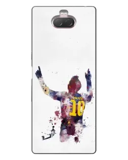 Чехол для Sony Xperia 10 с картинкой «Акварельный Месси Барселона»