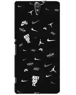 Чехол для Sony Xperia C5 Ultra (E5533, E5563, E5506, E5553) с картинкой «Nike Black Pattern»