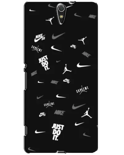 Чехол для Sony Xperia C5 Ultra (E5533, E5563, E5506, E5553) с картинкой «Nike Black Pattern»