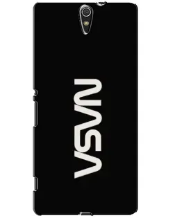 Чехол для Sony Xperia C5 Ultra (E5533, E5563, E5506, E5553) с картинкой «NASA — вертикальный логотип»