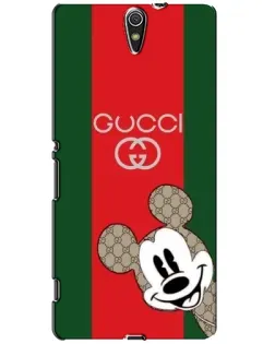 Чехол для Sony Xperia C5 Ultra (E5533, E5563, E5506, E5553) с картинкой «Gucci — полосы и Микки»