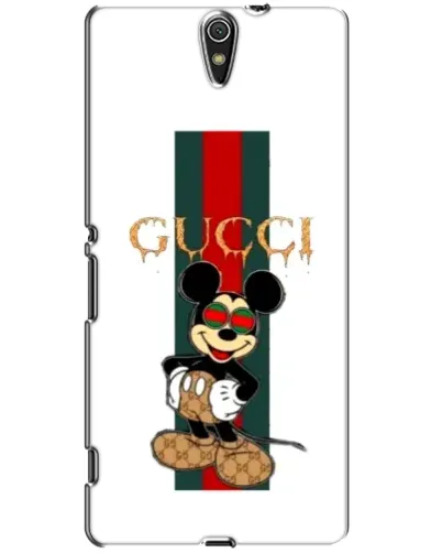 Чехол для Sony Xperia C5 Ultra (E5533, E5563, E5506, E5553) с картинкой «Микки Маус Gucci — полосы»