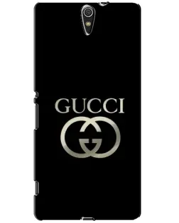 Чехол для Sony Xperia C5 Ultra (E5533, E5563, E5506, E5553) с картинкой «Gucci — золото на черном»