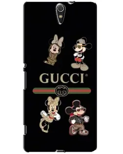 Чехол для Sony Xperia C5 Ultra (E5533, E5563, E5506, E5553) с картинкой «Gucci — герои Disney и монограмма»