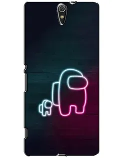 Чехол для Sony Xperia C5 Ultra (E5533, E5563, E5506, E5553) с картинкой «Among Us неон-арт»
