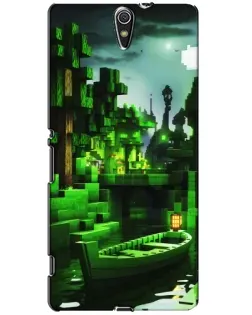 Чехол для Sony Xperia C5 Ultra (E5533, E5563, E5506, E5553) с картинкой «Minecraft лесной пейзаж»