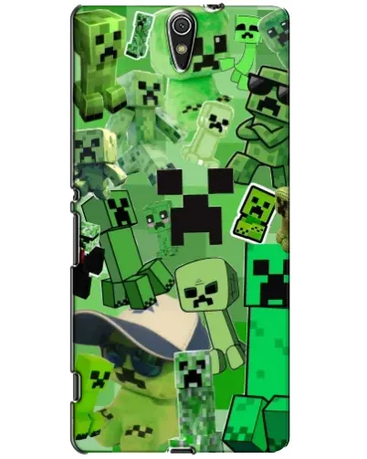 Чехол для Sony Xperia C5 Ultra (E5533, E5563, E5506, E5553) с картинкой «Криперы Minecraft»