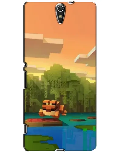 Чехол для Sony Xperia C5 Ultra (E5533, E5563, E5506, E5553) с картинкой «Майнкрафт закат солнца»