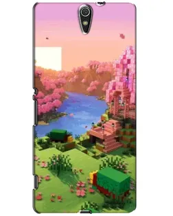 Чехол для Sony Xperia C5 Ultra (E5533, E5563, E5506, E5553) с картинкой «Розовое дерево Minecraft»