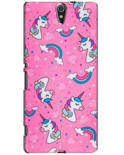 Чехол для Sony Xperia C5 Ultra (E5533, E5563, E5506, E5553) с картинкой «Unicorn паттерн розовый»